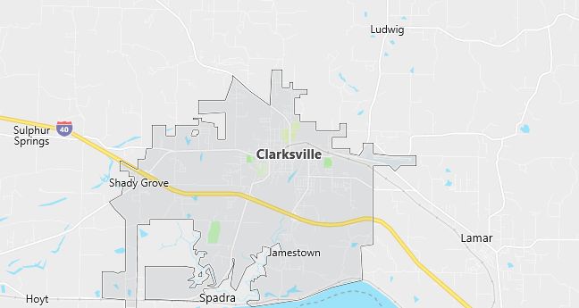 Map of Clarksville, AR