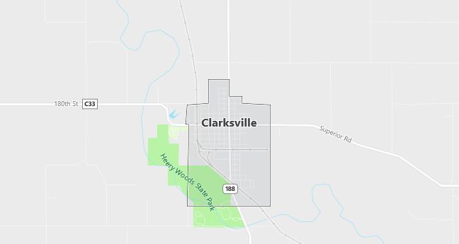 Map of Clarksville, IA