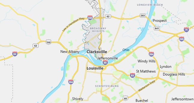 Map of Clarksville, IN