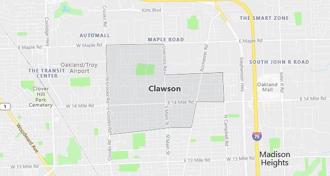 Map of Clawson, MI