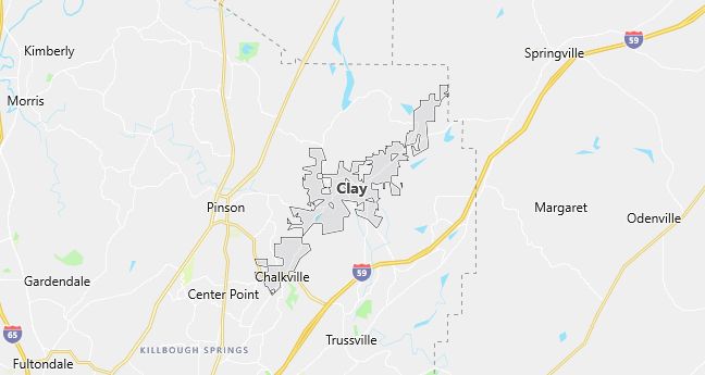 Map of Clay, AL