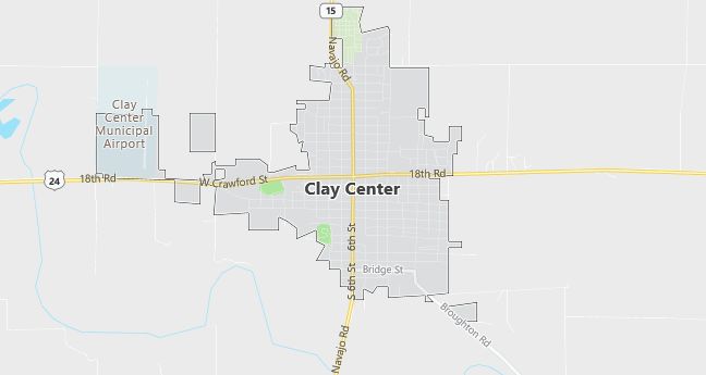 Map of Clay Center, KS