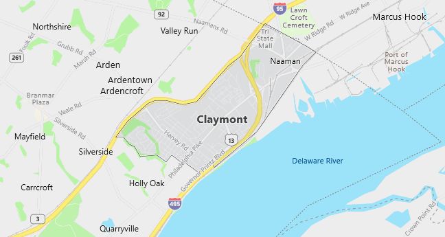 Map of Claymont, DE