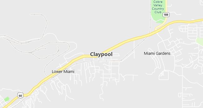 Map of Claypool, AZ