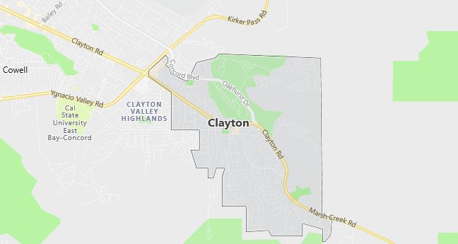 Map of Clayton, CA