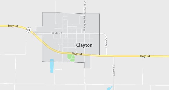 Map of Clayton, IL