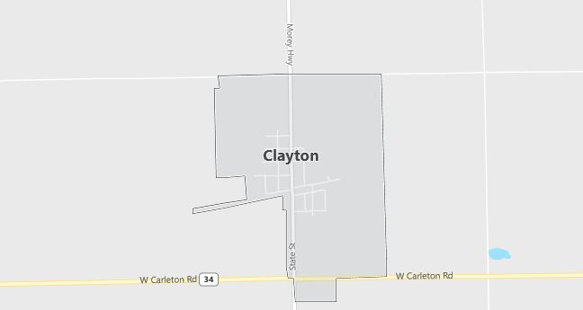 Map of Clayton, MI