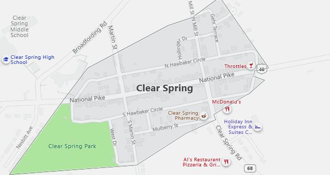 Map of Clear Spring, MD