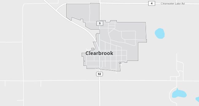 Map of Clearbrook, MN