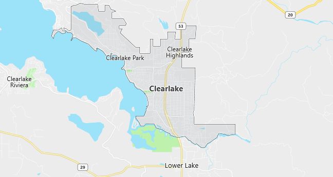 Map of Clearlake, CA