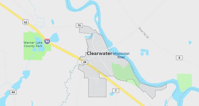 Map of Clearwater, MN