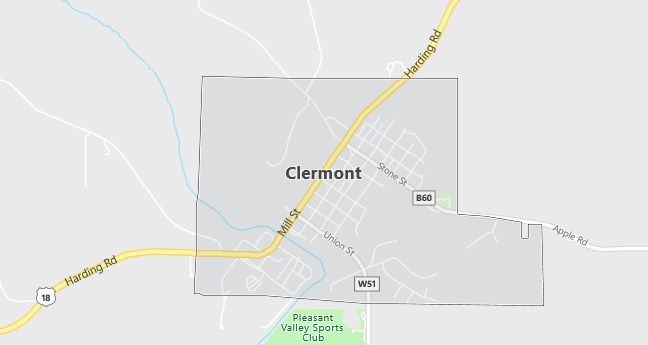 Map of Clermont, IA