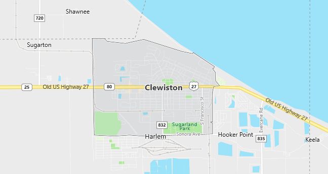 Map of Clewiston, FL