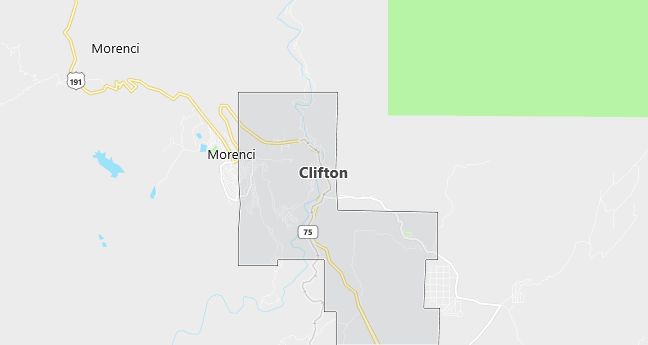 Map of Clifton, AZ