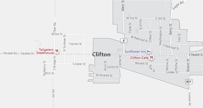 Map of Clifton, KS