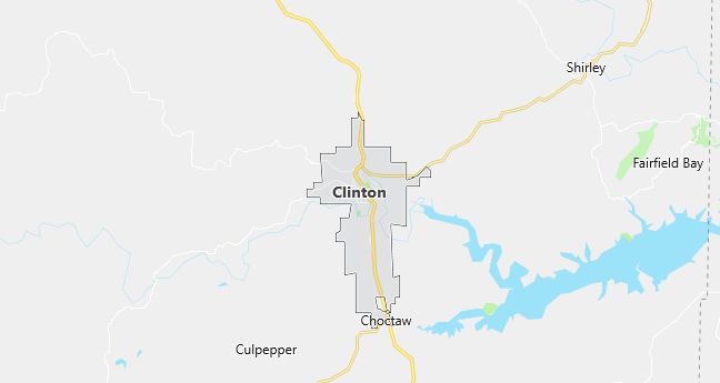 Map of Clinton, AR