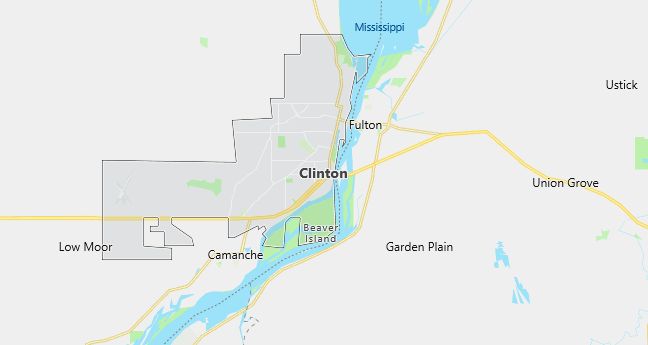 Map of Clinton, IA