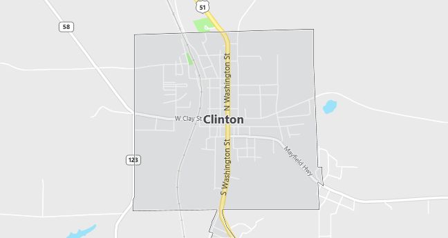 Map of Clinton, KY