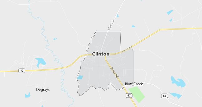 Map of Clinton, LA