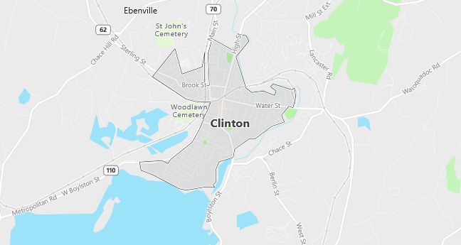 Map of Clinton, MA