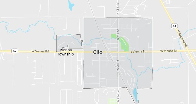 Map of Clio, MI