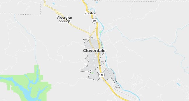 Map of Cloverdale, CA