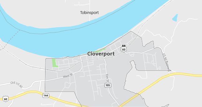 Map of Cloverport, KY