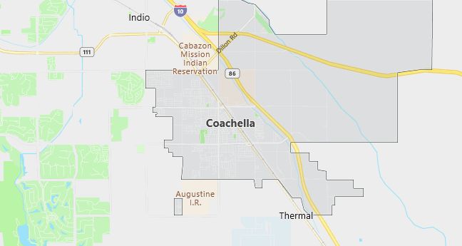 Map of Coachella, CA