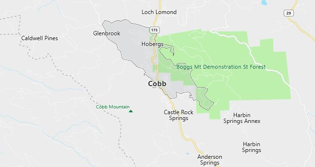 Map of Cobb, CA