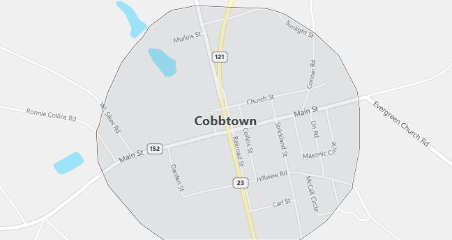 Map of Cobbtown, GA