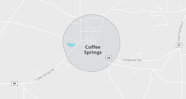 Map of Coffee Springs, AL