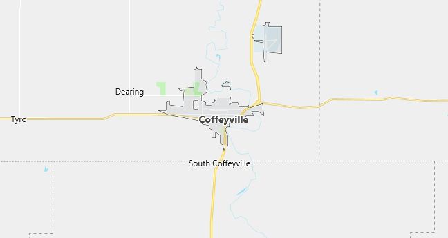 Map of Coffeyville, KS