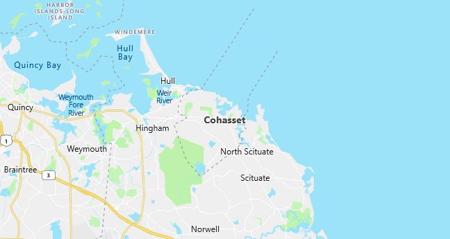 Map of Cohasset, MA