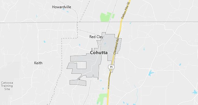 Map of Cohutta, GA