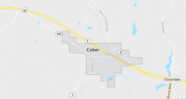 Map of Coker, AL