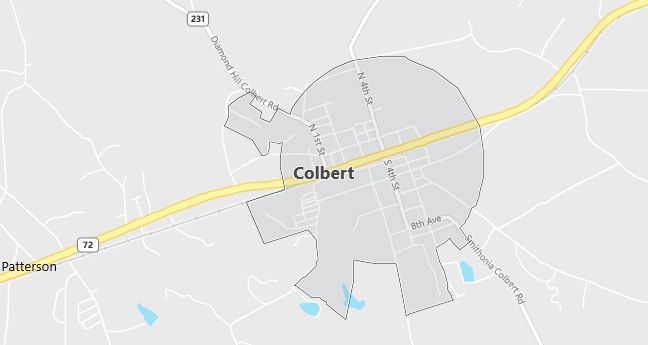 Map of Colbert, GA