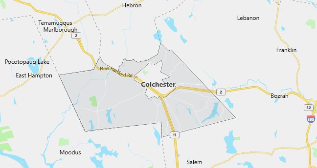 Map of Colchester, CT