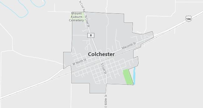 Map of Colchester, IL