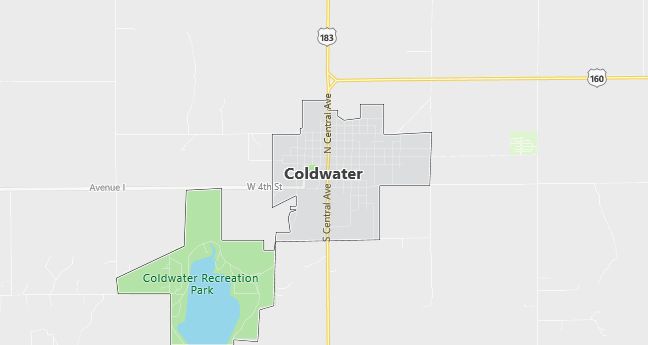 Map of Coldwater, KS