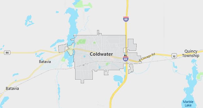 Map of Coldwater, MI