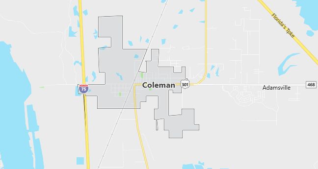 Map of Coleman, FL