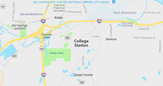 Map of College Station, AR