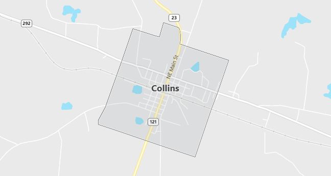 Map of Collins, GA