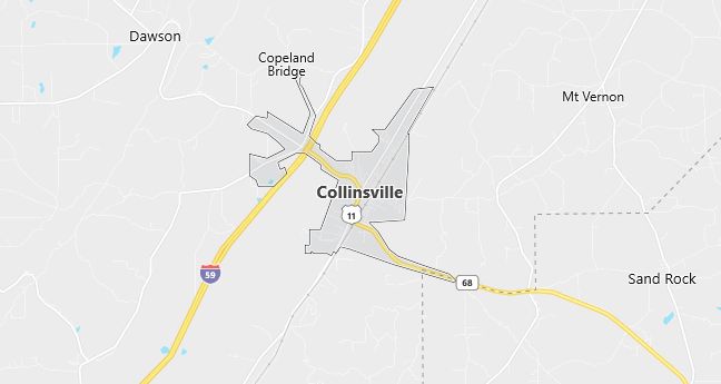 Map of Collinsville, AL