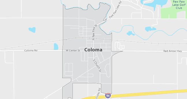 Map of Coloma, MI