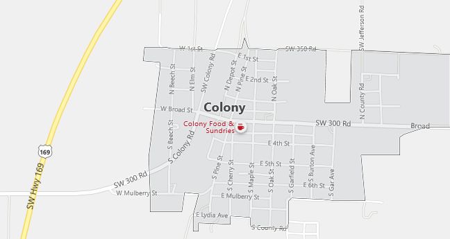 Map of Colony, KS