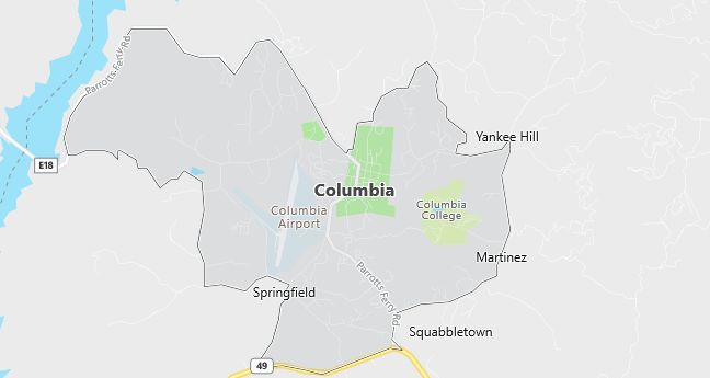 Map of Columbia, CA