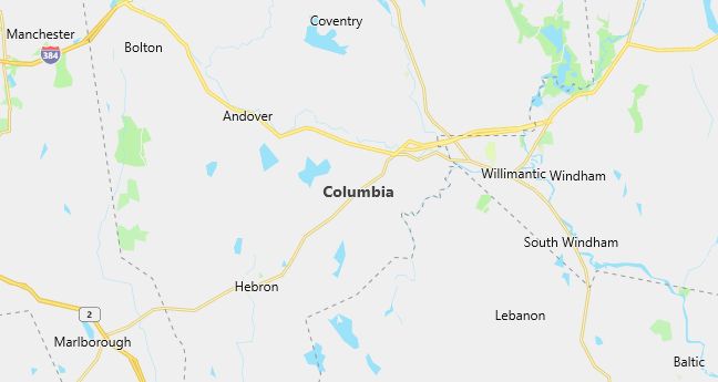 Map of Columbia, CT