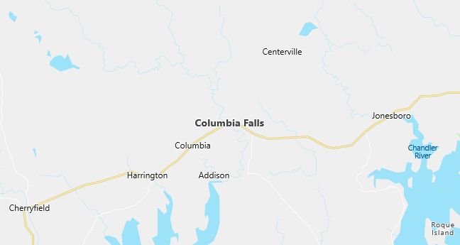 Map of Columbia Falls, ME