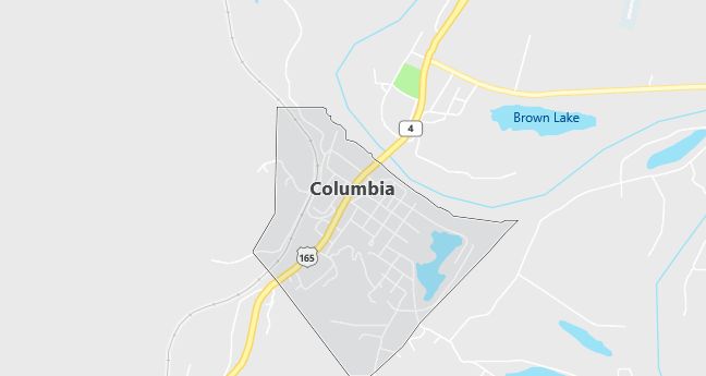 Map of Columbia, LA